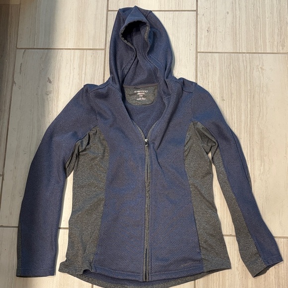 Exofficio Blue and Gray Hooded Jacket Women’s - Picture 1 of 7
